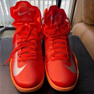 Authentic Nike Hyperdunk Orange and Silver Men's Athletic Shoes